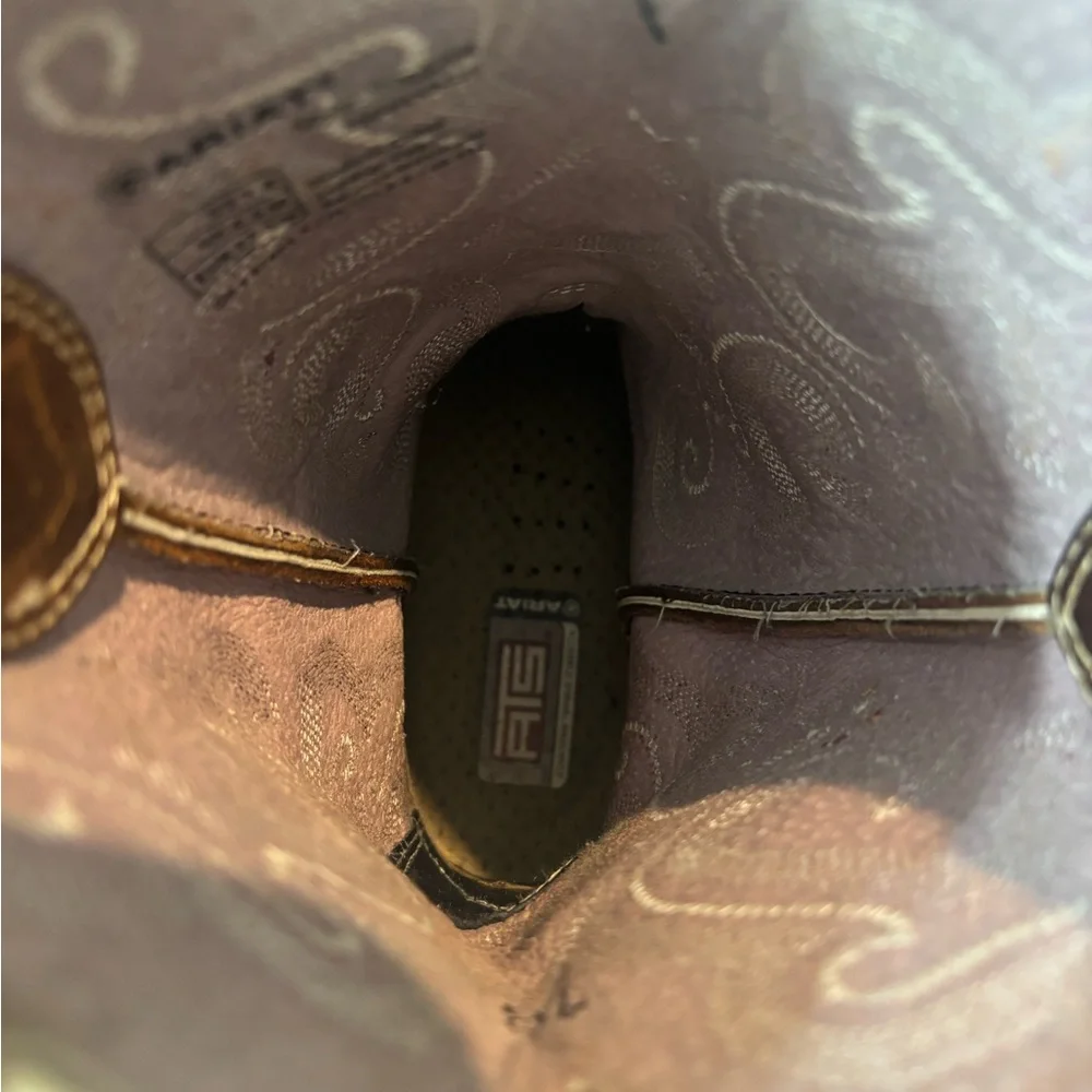 Ariat QuickDraw Brown Leather Western Boots Ladies Woman 7.5 Cowgirl Rodeo - Picture 8 of 12